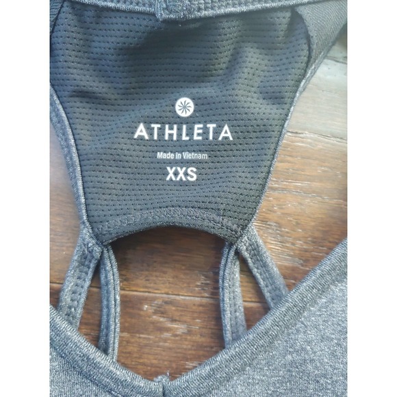 Athleta Gray Equator  Racer Back Tank Top Yoga Shelf Bra XXS - Picture 3 of 4